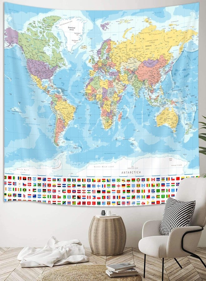 iTapnoom World Map Tapestry Wall Hanging, Map of The World with National Educational Walls Tapestries Room Decor, Boys Girls Kids Map Wall Tapestry for Bedroom Living Room Office Classroom (60X40") - Image 3